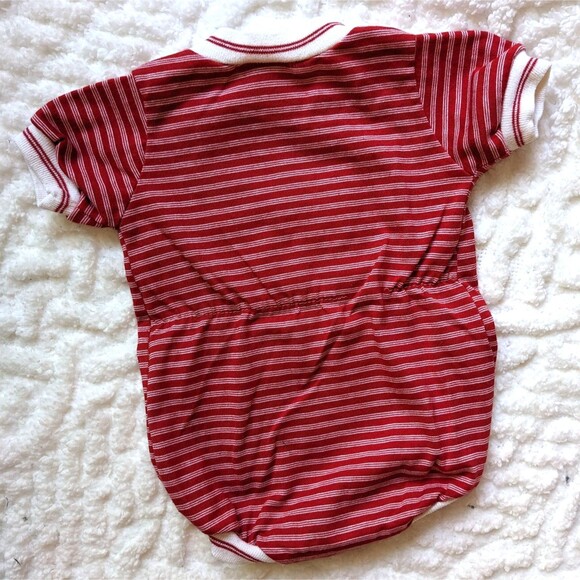 Vintage Health-Tex Red & white Bubble with Bear Applique Boys Romper Sz 18 mo - Picture 2 of 7